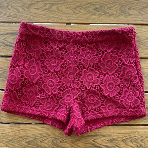 Forever 21 Woven Floral Shorts in Rust (S)
